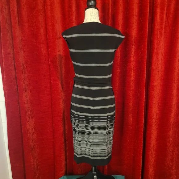 3/$60 RALPH LAUREN  Black & White Fitted Wrap Dress Size 4 - Picture 5 of 7